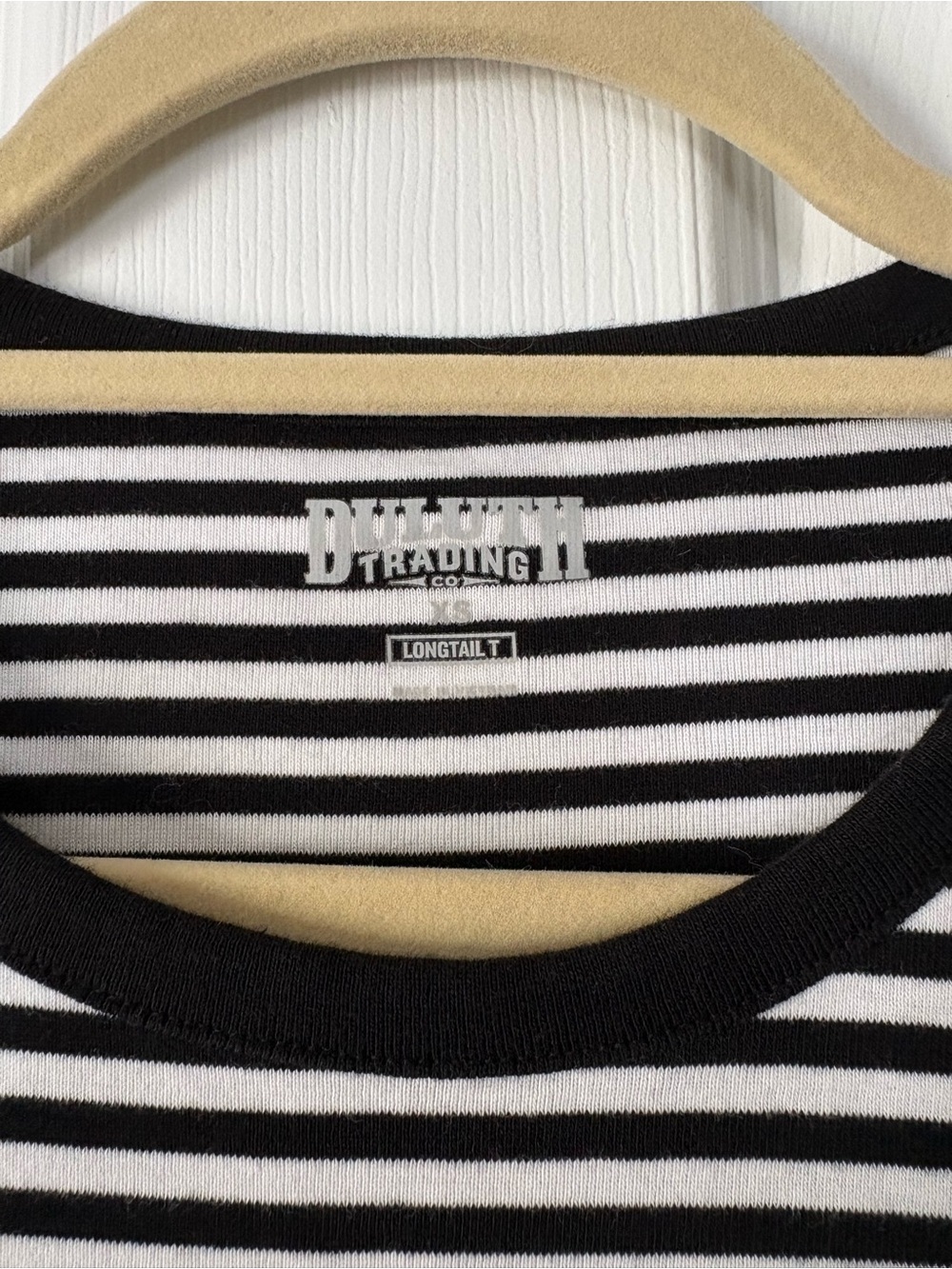 Duluth Black & White Striped Short Sleeve Crew Tee XS - Picture 2 of 4